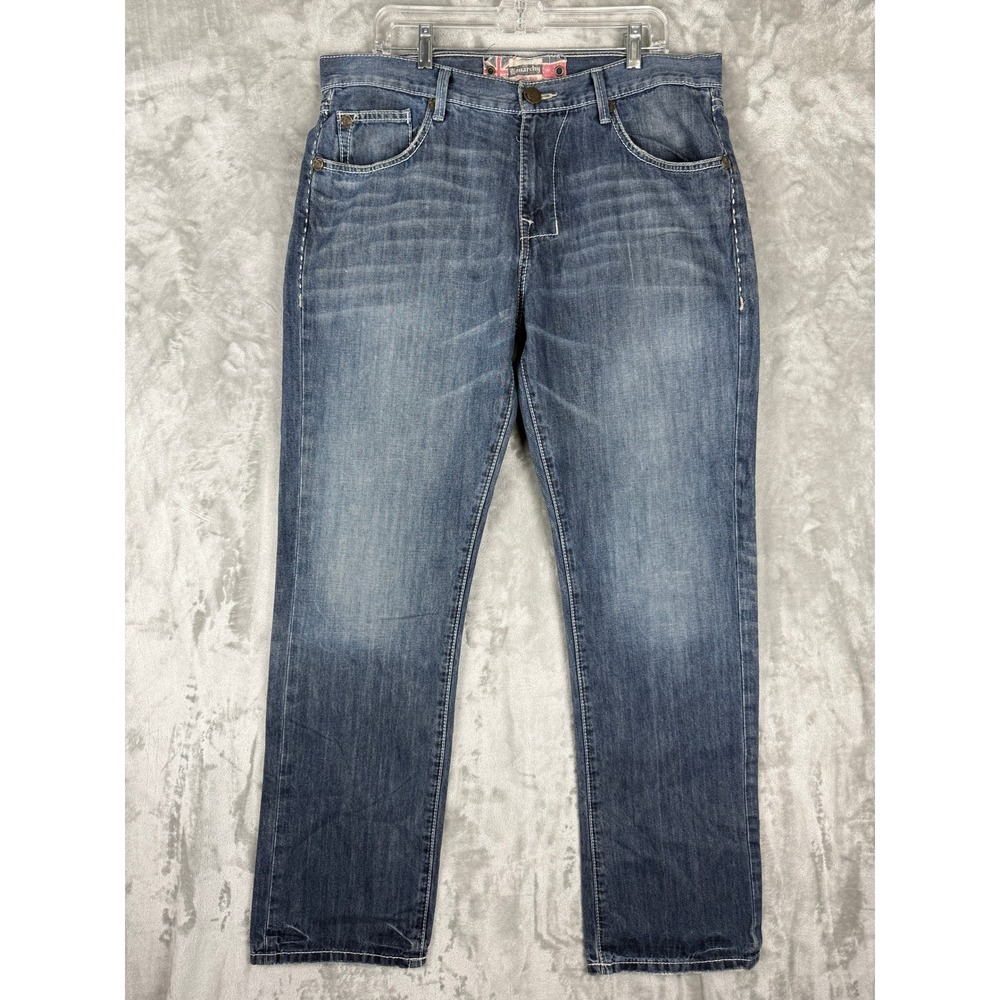 Monarchy Premium Denim‎ Jeans Men Size 36 Blue Straight Leg Union Jack Detail